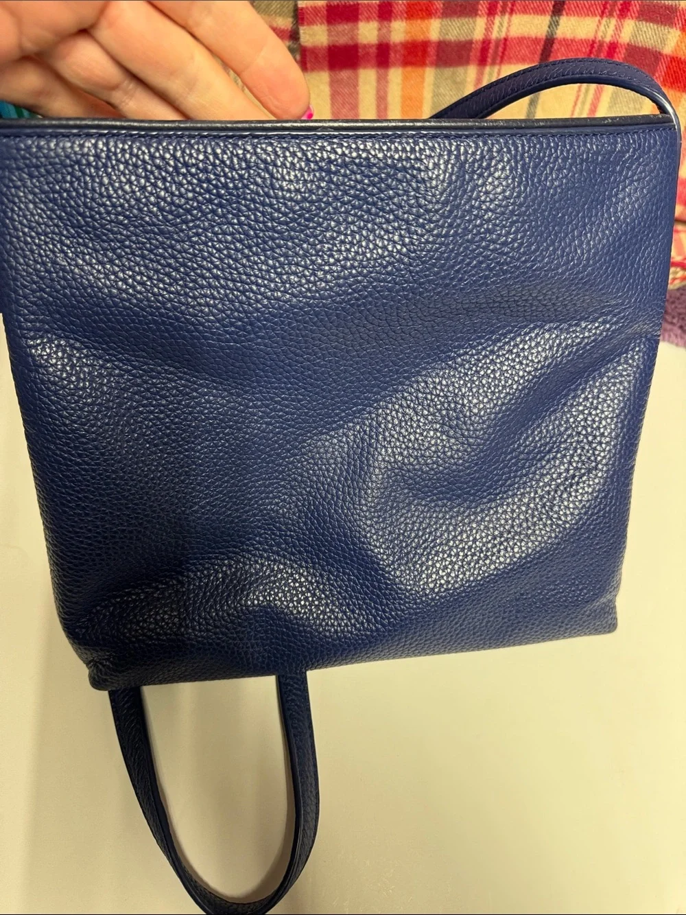 Kate Spade Navy Pebbled Leather Crossbody with tassel